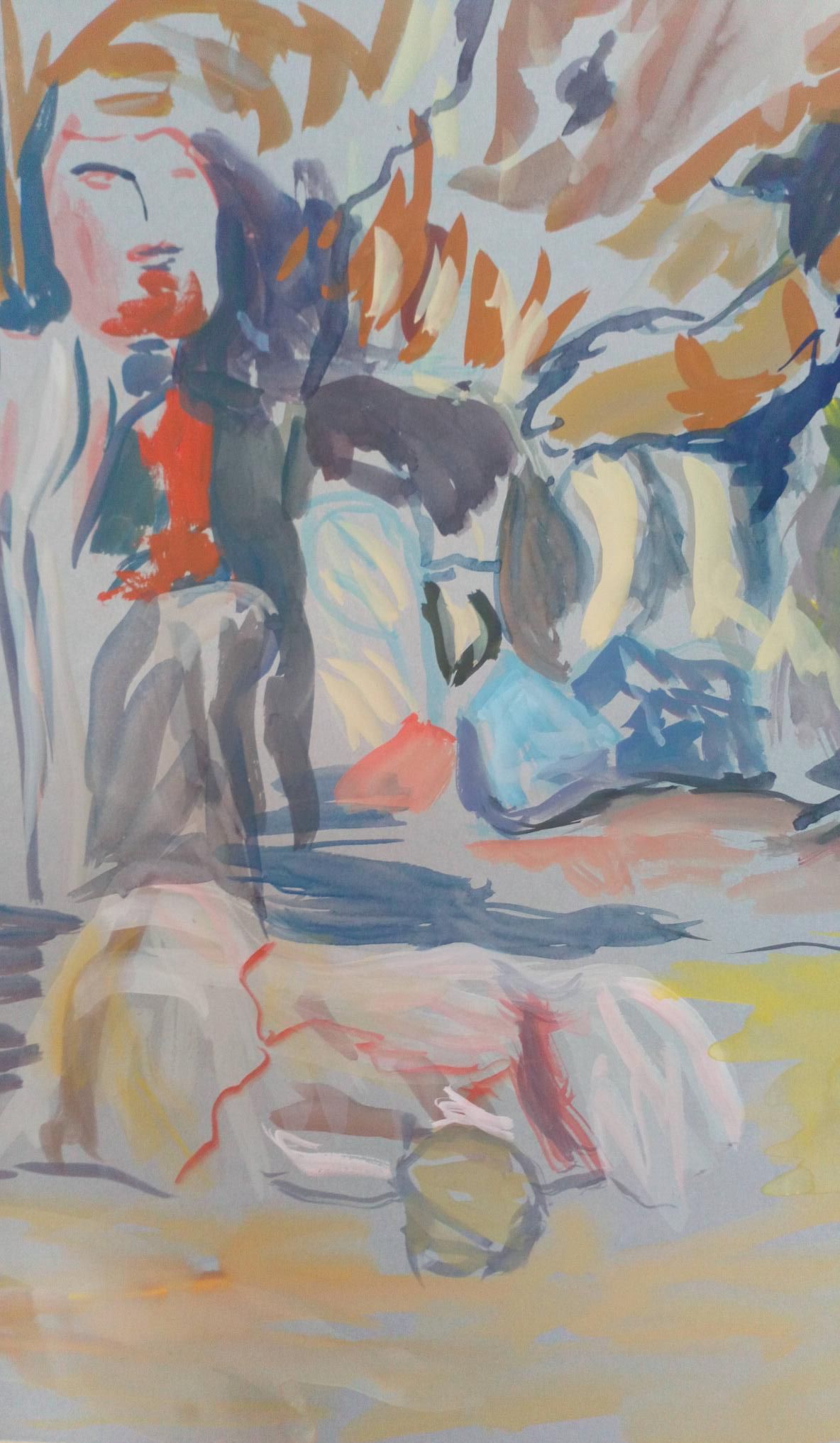 Initial drawing from life for the painting The Drama at the Cleft at Rotherslade