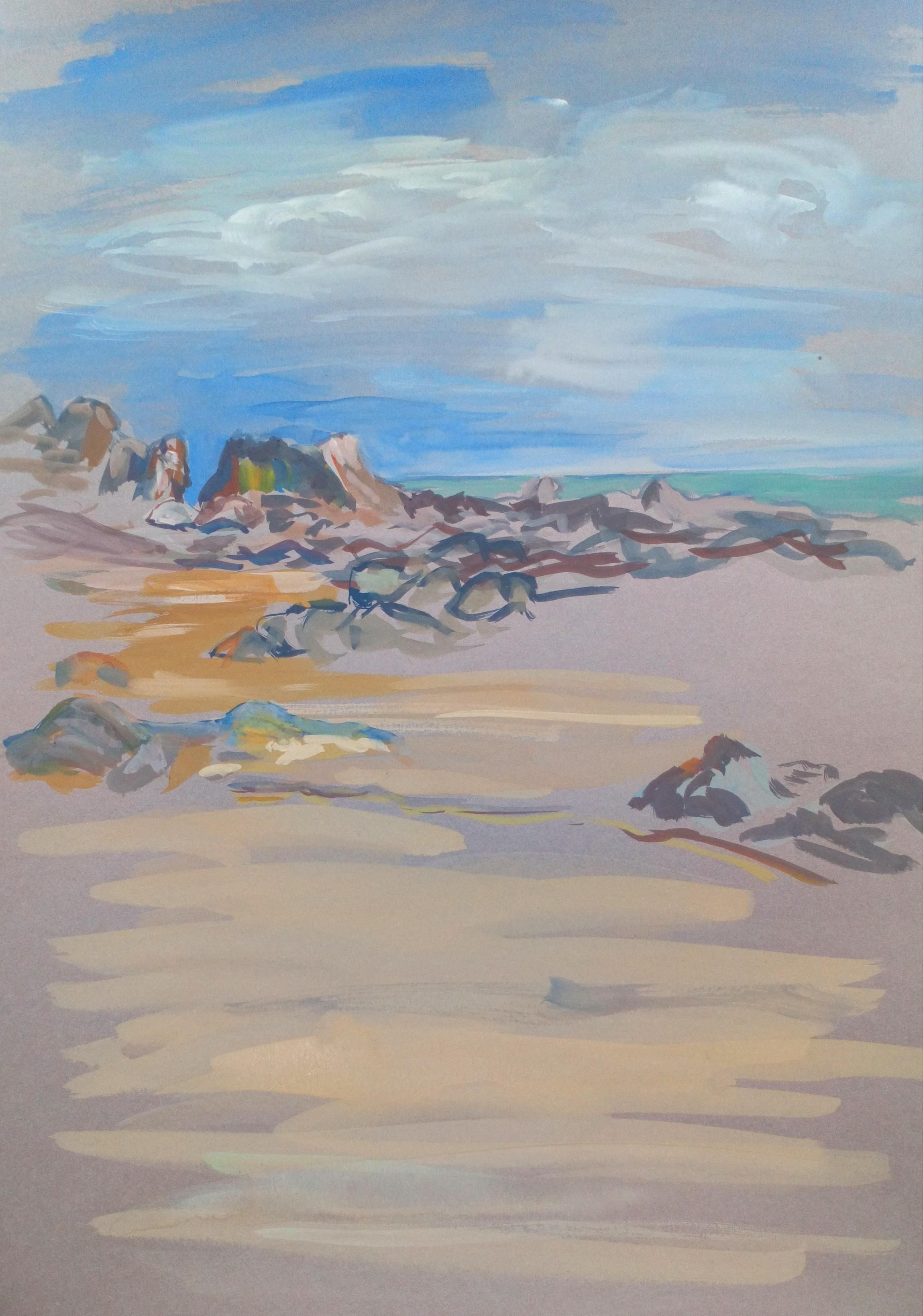 The Blue Shape Between the Rocks at Rotherslade